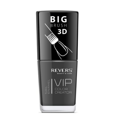 Lac de unghii Vip, 3D, Revers, gri, mat, 12 ml, Nr 005 - inchis