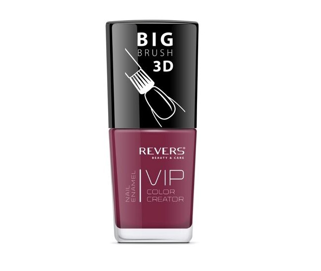 Lac de unghii Vip, 3D, Revers, visiniu, mat, 12 ml, Nr 013