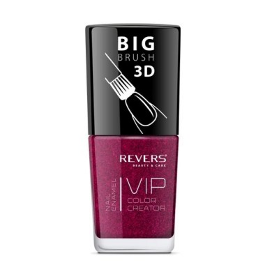 Lac de unghii Vip, 3D, Revers, rosu, 12 ml, Nr 046 - sidefat