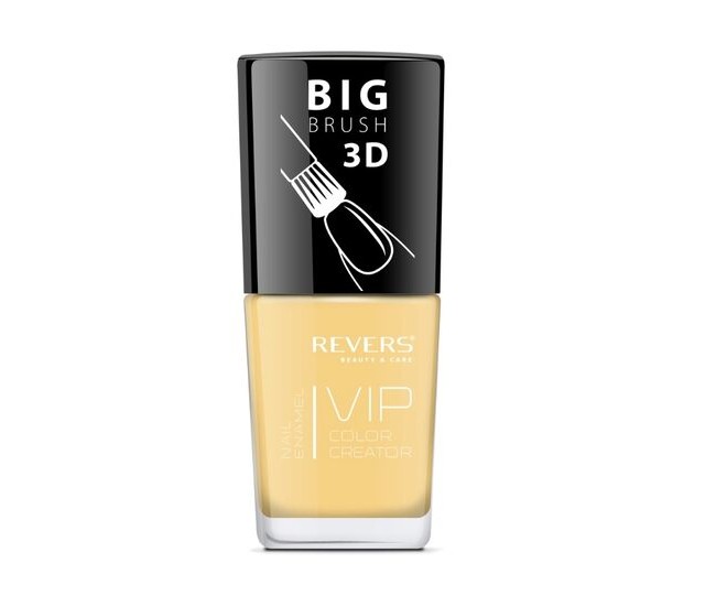 Lac de unghii Vip, 3D, Revers, galben, mat, 12 ml, Nr 059 