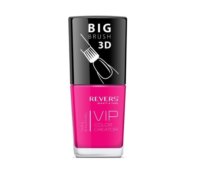 Lac de unghii Vip, 3D, Revers, nuante neon, roz, 12 ml, Nr 068 - mat