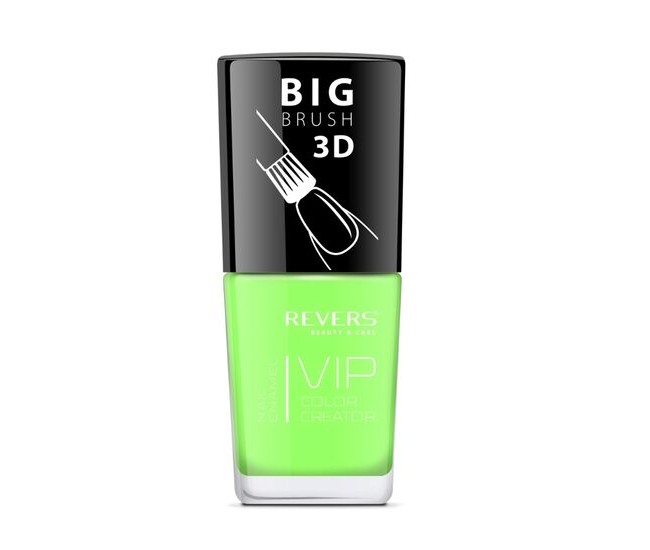 Lac de unghii Vip, 3D, Revers, nuante neon, 12 ml, Nr 074 - verde, mat