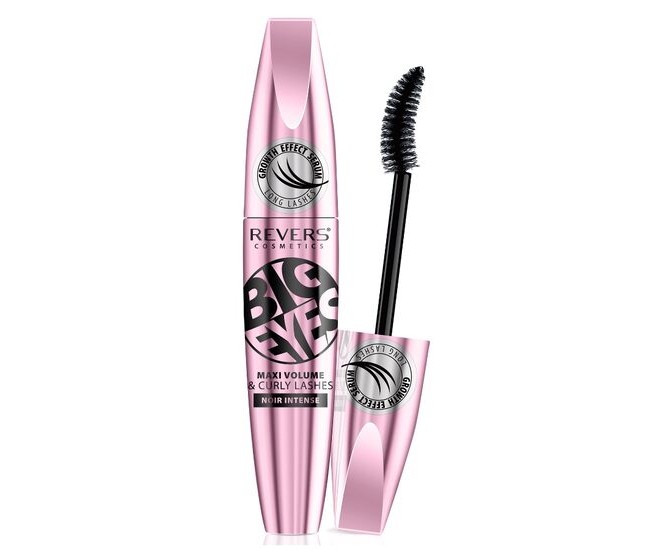 Mascara Big Eyes, Grow Effect, Volum si Curbare, Revers, negru intens, 12 ml