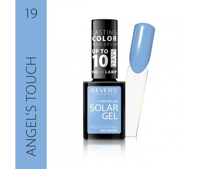 Lac de unghii Solar Gel, Revers, 12 ml, albastru, nr 19, angel's touch