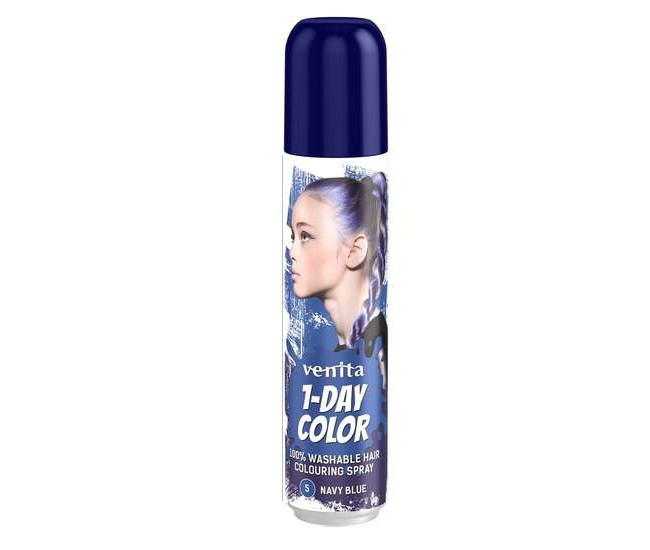Spray colorant pentru par, fixativ, Venita, 1-Day Color, nr 05, Albastru marin