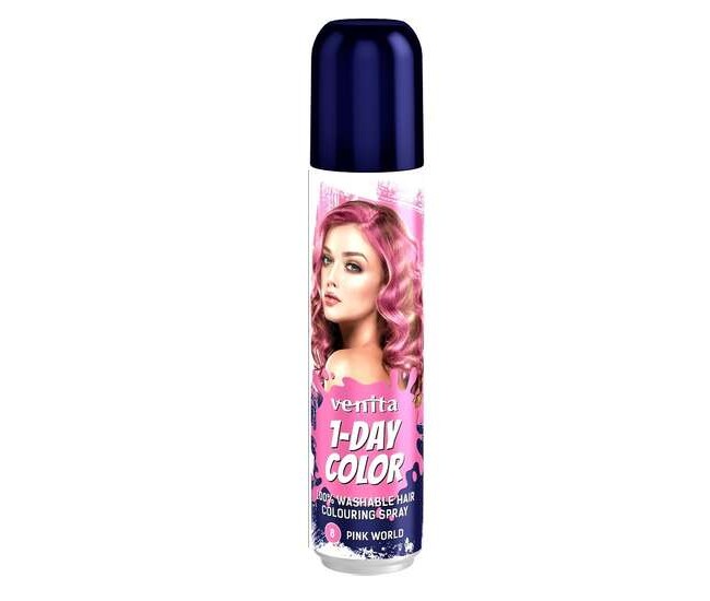 Spray colorant pentru par, fixativ, Venita, 1-Day Color, nr 08, Roz