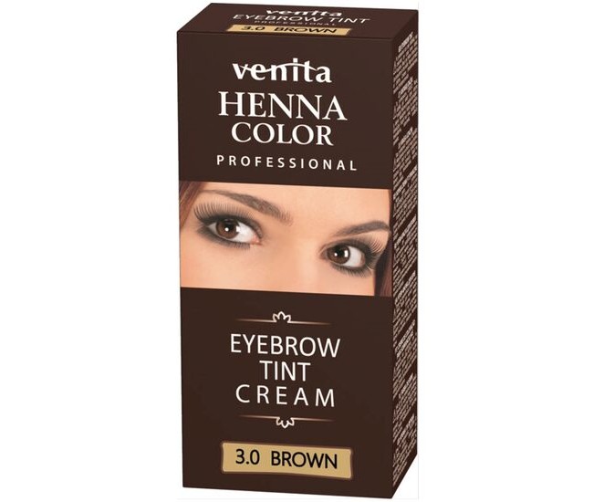 Vopsea de sprancene Crema Henna, Venita, Maro Inchis, 3.0, 15ml