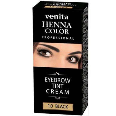 Vopsea de sprancene Crema Henna, Venita, Negru, 1.0, 15ml