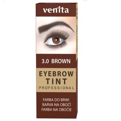 Vopsea de sprancene Professional, Pulbere Henna, Maro Inchis, 3.0, Venita, 5gr + 5grl