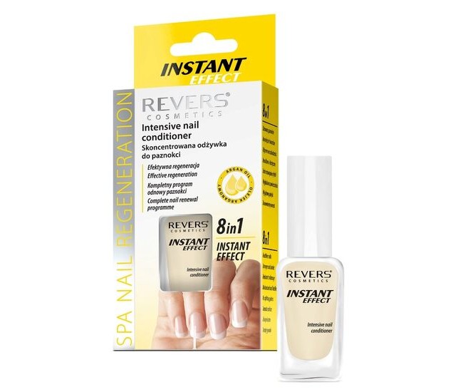 Tratament express regenerant pentru unghii Instant Effect, 8 in 1, cu ulei de argan si vitamina E, uscare rapida, Revers, 10ml