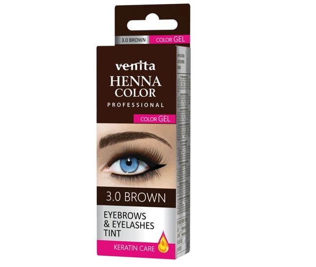 Vopsea de gene si sprancene  Henna Color Gel, Maro Inchis, 3.0, Venita, 15ml