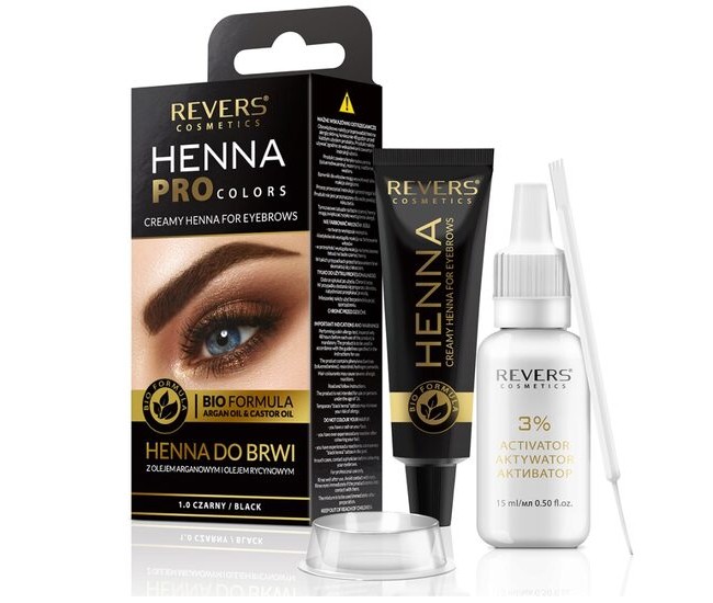 Vopsea de sprancene Henna Pro Colors, Revers, Negru, 1.0, 15ml