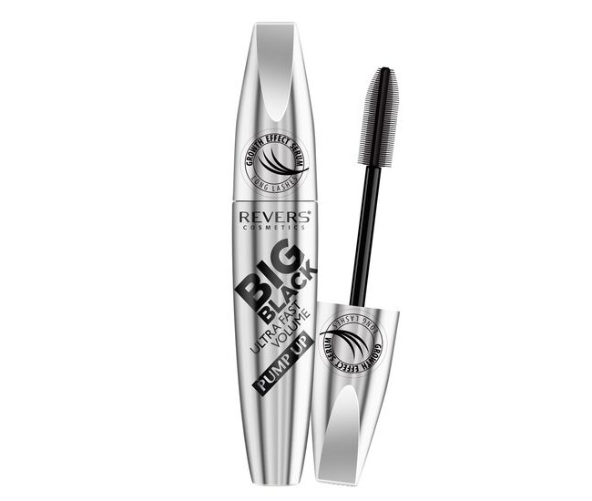 Mascara Big Black, Grow Effect, Ultra fast volume, Revers, negru, 12 ml