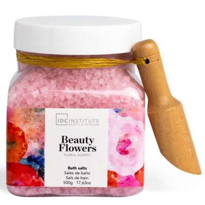 Sare de baie parfumata Beauty Flowers IDC Institute 44044, 500 g