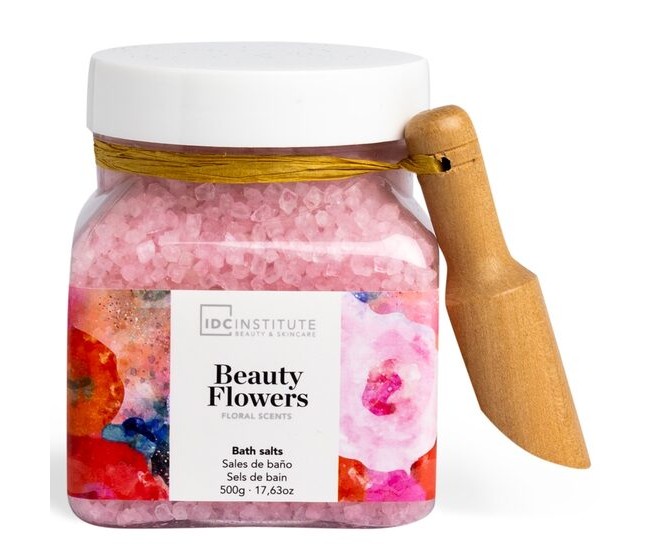 Sare de baie parfumata Beauty Flowers IDC Institute 44044, 500 g