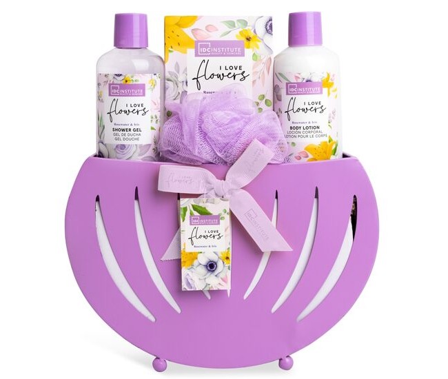 Set 4 produse cosmetice Ilove Flowers, IDC Institute 44052, purple, 600 ml