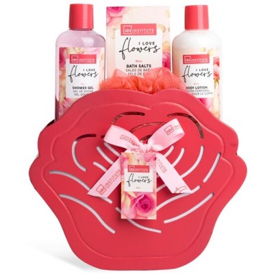 Set 4 produse cosmetice I love Flowers, IDC Institute 44052, red, 600 ml