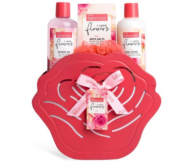 Set 4 produse cosmetice I love Flowers, IDC Institute 44052, red, 600 ml