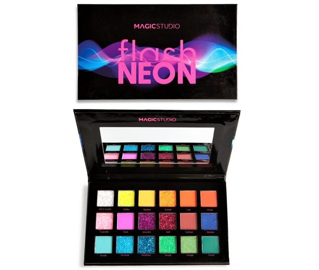 Paleta 18 farduri de pleoape Flash Neon Shadow, Magic Studio, 24500