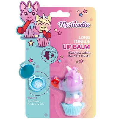 Balsam de buze cu aroma de capsuni Unicorn Tongue, pentru copii, Martinelia, 79001BLA