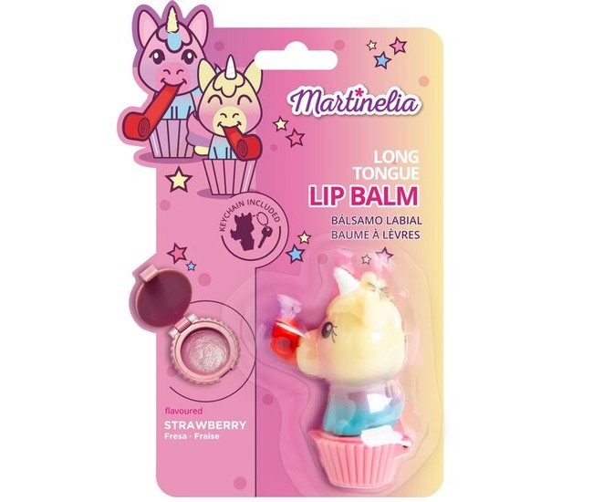 Balsam de buze cu aroma de afine Unicorn Tongue, pentru copii, Martinelia, 79001BLC