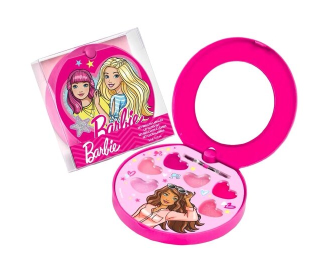 Paleta lip gloss cu oglinda, Barbie, Fete, 2046