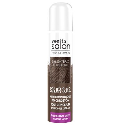 Spray Camuflare Radacini, S.O.S., pentru par Castaniu inchis, Venita, 75ml, Cool Brown 