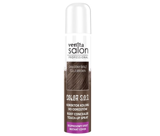 Spray Camuflare Radacini, S.O.S., pentru par Castaniu inchis, Venita, 75ml, Cool Brown 