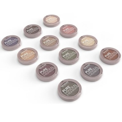 Set 12 bucati Fard de pleoape monocolor, Mineral Pure, Setul 1 Pearl, Nuante sidefate