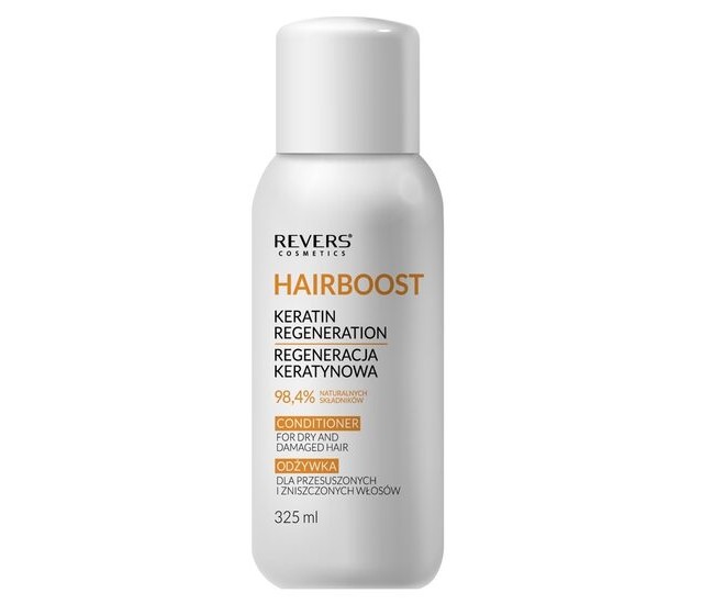 Balsam de par Hairboost Keratin Regeneration, pentru par uscat si deteriorat, Revers, 325ml