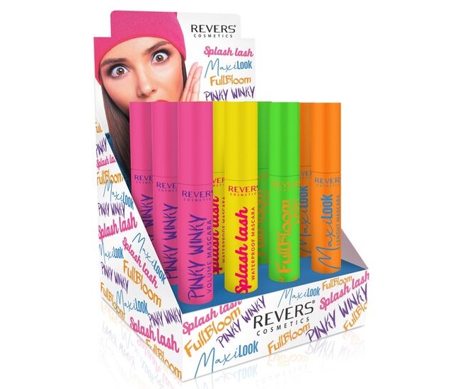 Set 12 bucati mascara Joyful Colors Mascaras, Revers, negru, 4 modele