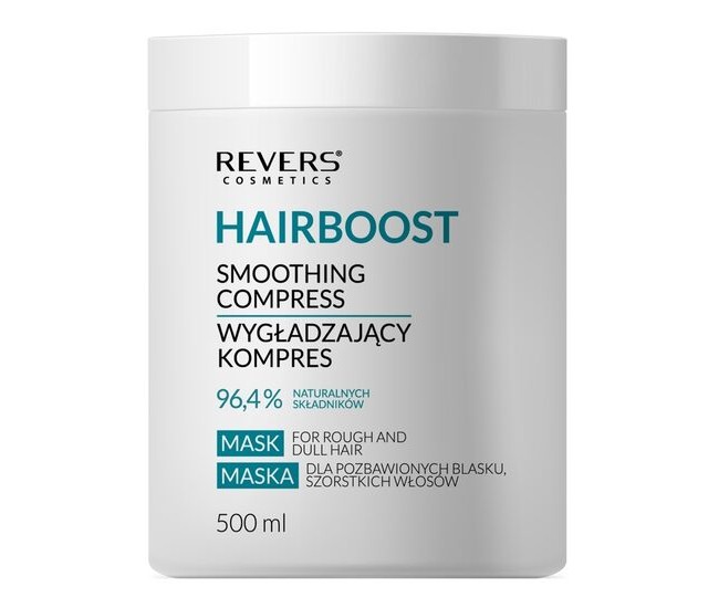 Masca pentru par Hairboost Smoothing Compress, pentru par aspru, lipsit de stralucire, Revers, 500ml