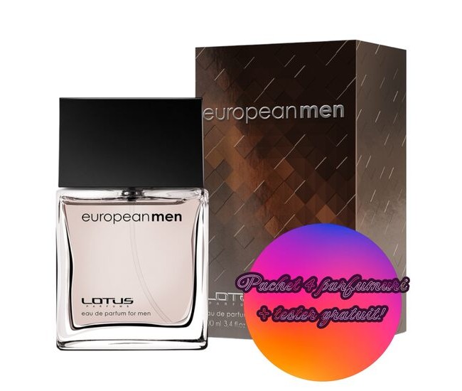 Set 4 Apa de parfum European Men, Revers, Barbati, 100ml + Tester 100 ml GRATUIT