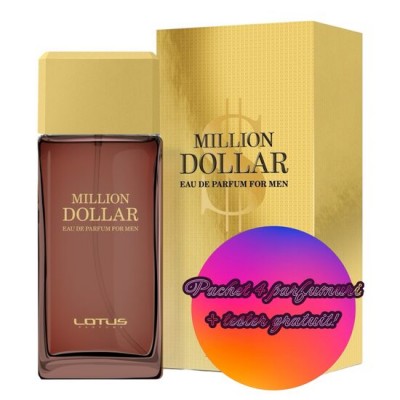 Set 4 Apa de parfum Million Dollar, Revers, pentru barbati, 100 ml + Tester 100 ml GRATUIT