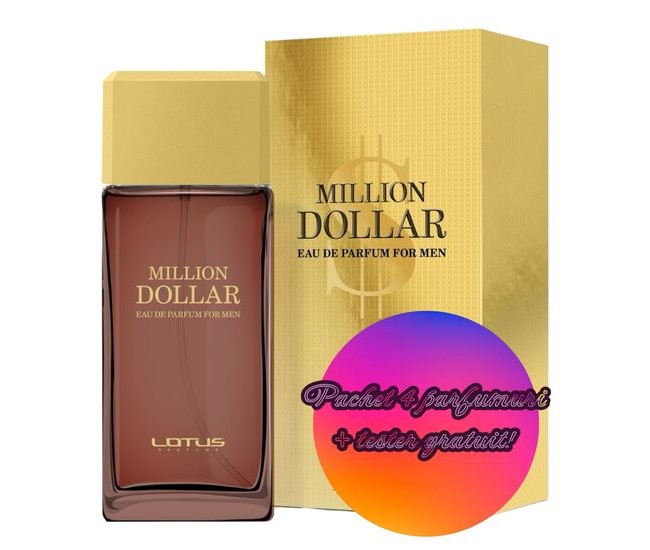 Set 4 Apa de parfum Million Dollar, Revers, pentru barbati, 100 ml + Tester 100 ml GRATUIT