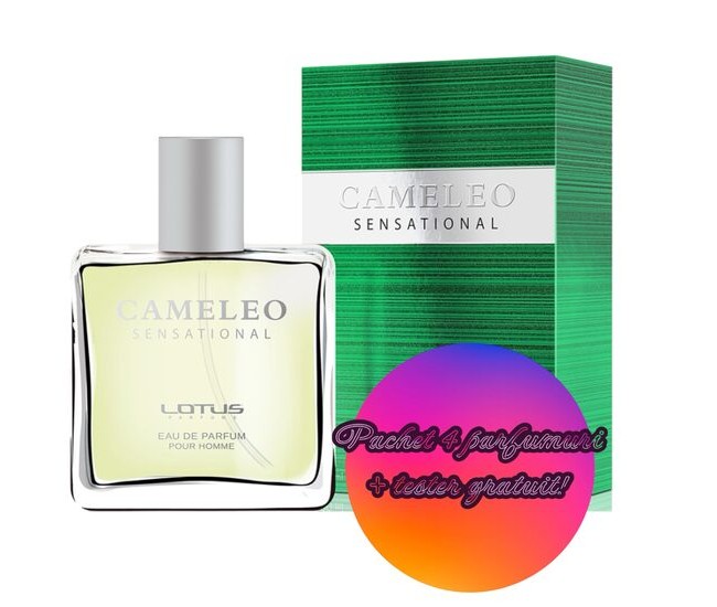 Set 4 Apa de parfum Cameleo Sensational, Revers, Barbati, 100ml + Tester 100 ml GRATUIT