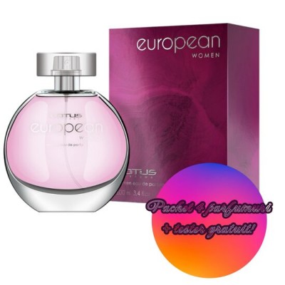 Set 4 Apa de parfum European Woman, Revers, Femei, 100 ml +Tester 100 ml GRATUIT