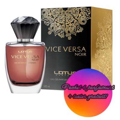 Set 4 Apa de parfum Vice Versa Noir Revers, Femei, 100 ml + Tester 100 ml GRATUIT