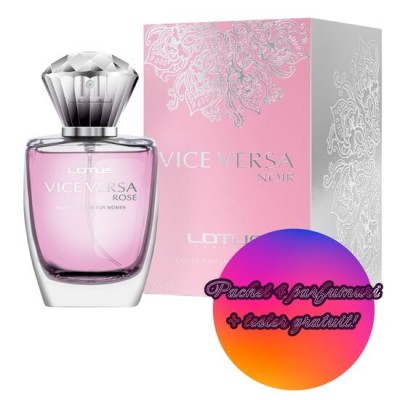 Set 4 Apa de parfum Vice Versa Rose, Revers, Femei, 100 ml + Tester 100 ml GRATUIT