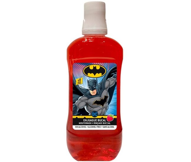 Apa de gura pentru copii, Batman, 500ml, aroma de capsuni