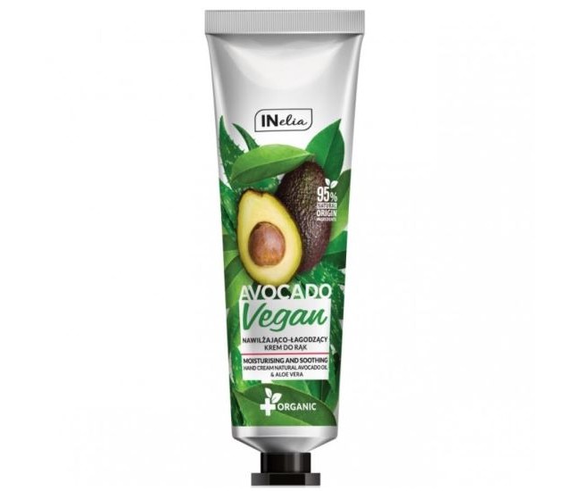 Crema de maini, hidratanta si calmanta, Vegan, Inelia, Revers, cu ulei de avocado si extract de aloe vera, 100ml 