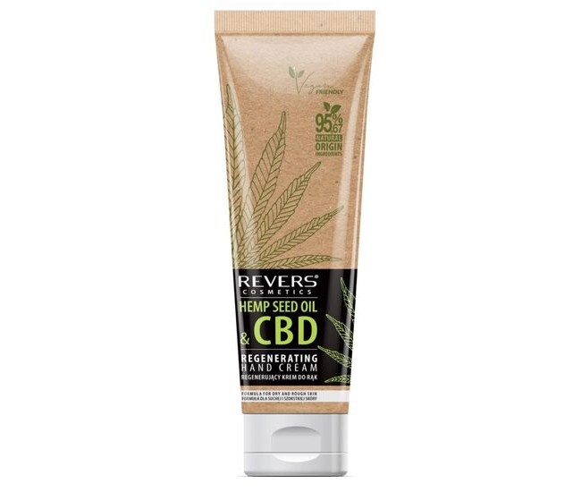 Crema regeneranta pentru maini, cu ulei de canepa CBD, Revers, 100ml