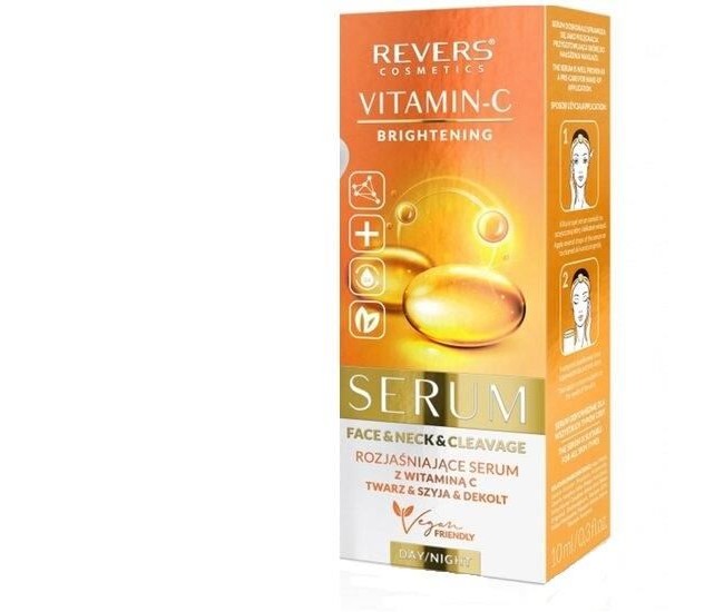 Ser iluminator pentru fata, gat si decolteu, cu Vitamina C si Mango, Revers, 10ml