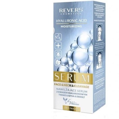 Ser hidratant pentru fata, gat si decolteu cu Acid Hyaluronic, Revers, 10ml