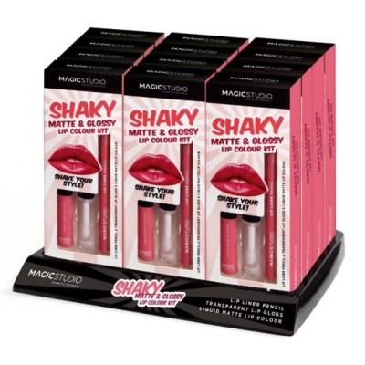 12 Bucati Set gloss si creion de buze Shaky, Matte & Glossy, 60749, Magic Studio, 2 g