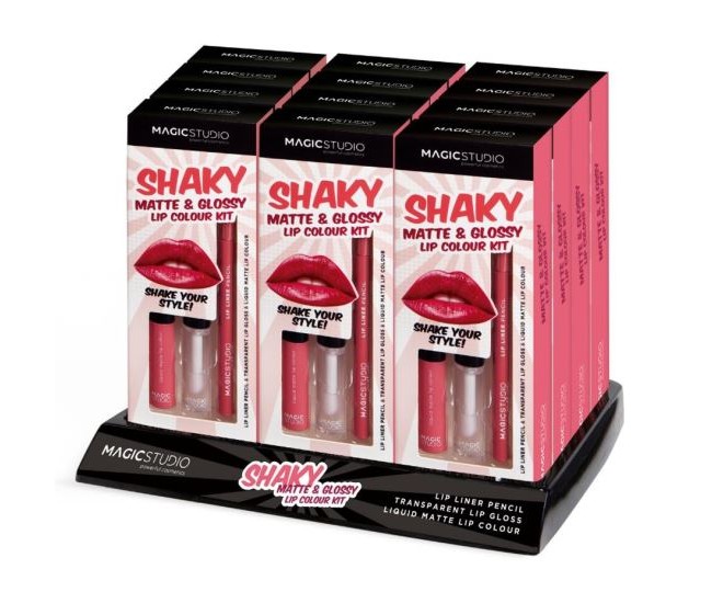 12 Bucati Set gloss si creion de buze Shaky, Matte & Glossy, 60749, Magic Studio, 2 g