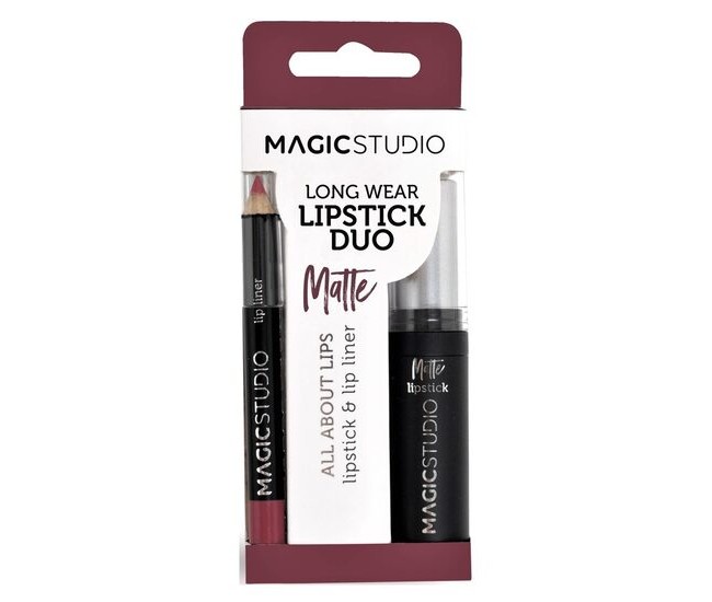 Set Perfect Lips, Ruj de buze mat si creion pentru contur asortat, Nr. 3, Dark Nude, Magic Studio