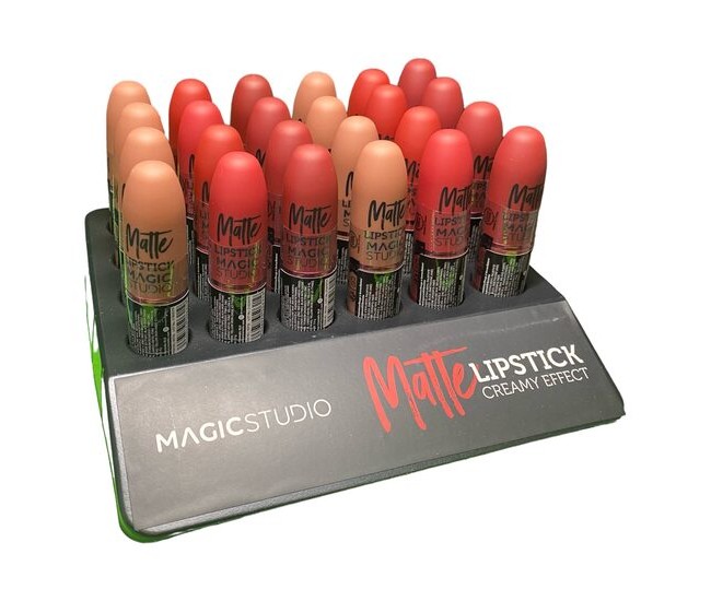 Ruj buze mat, Nudes to Passion Matte Lipstick, Magic Studio, Set cu 24 bucati