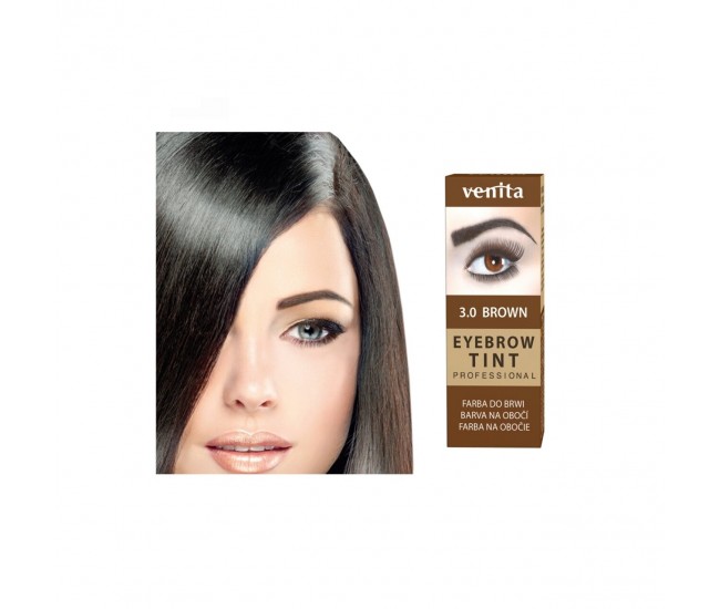 Vopsea de sprancene Professional, Pulbere Henna, Negru, 1.0, Venita, 5gr + 5gr