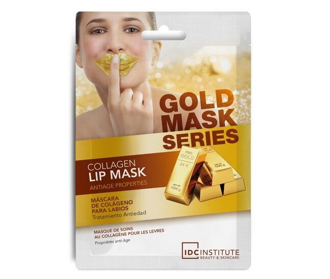 Masca pentru buze cu efect de stralucire si anti-imbatranire Gold collagen  IDC Institute  3421